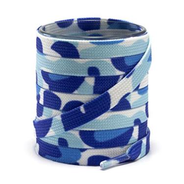 Imagem de Shoemate Cadarços planos elegantes de 5/40.6 cm para tênis modernos e sapatos de skate, cordas de sapato, 08 azul (candy), 56"(142cm)