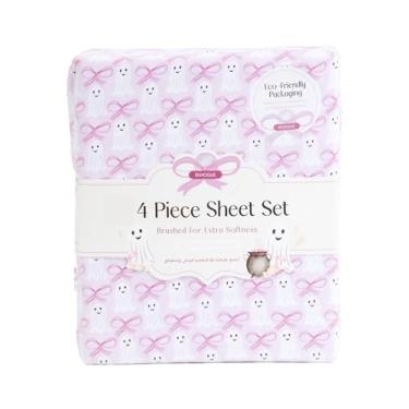 Imagem de Envogue Conjunto de lençóis mini girlie Ghosts & Bows, fundo rosa, solteiro
