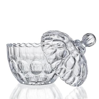 Imagem de kanpura Pote grande de doces de 1000 ml com tampa, pote de vidro coberto decorativo para buffet, lanches, grãos de café (transparente)