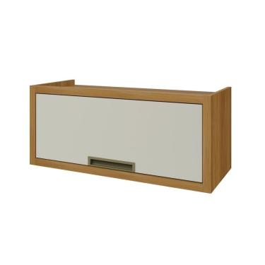 Imagem de Armário Aéreo Para Geladeira 1 Porta Basculante Imperatriz Nesher Móveis Freijó-off White