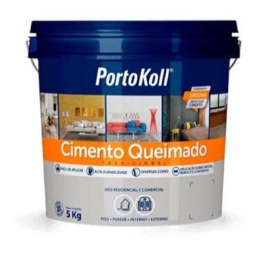 Imagem de Cimento Queimado, Revestimento decorativo cimentício pronto, Argamassa colorida decorativa para de pisos e paredes, internas e externas, Cor: Geada, Balde 5kg