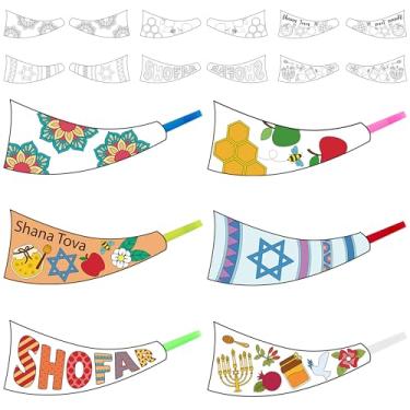 Imagem de Haooryx DIY Rosh Hashanah Shofar - 87Pcs Coloring Shofar Set, Fun Interactive & Educational Creative for Kids, Easy to Assemble Reusable for School Projects & Family Activities Celebrate Traditions