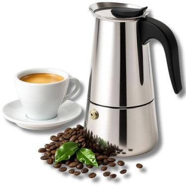 Imagem de Cafeteira Tipo Italiana Luxo Faz 4 Xícaras em Aço Inox Café Cremoso