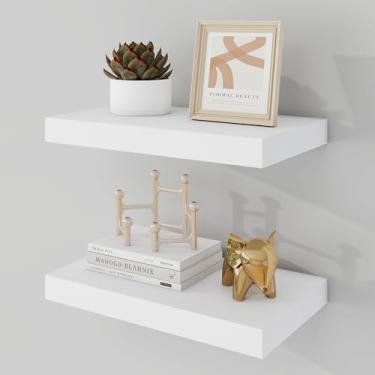 Imagem de Acovy Prateleiras flutuantes de 40,6 cm, prateleira flutuante de 23,5 cm de profundidade montada na parede, prateleiras de parede de 40,6 cm, estante profunda rústica, prateleiras grandes de exibição