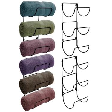 Imagem de Sorbus Suporte de toalha para parede de banheiro - Toalheiro de parede de 12 níveis para toalhas de banho enroladas, toalhas de banho, linho - Toalheiros pendurados para banheiro, spa, salão
