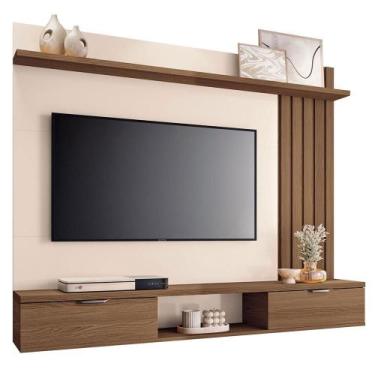 Imagem de Home Suspenso Lets 1.6 para TV até 55 - HB Móveis, Castanho/Off White