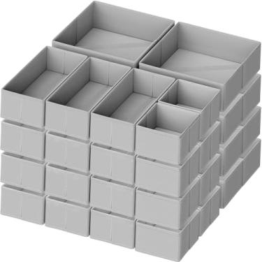 Imagem de Criusia Organizador de gavetas, pacote com 24 organizadores de cômoda para roupas de bebê, roupas íntimas, meias - organizador de armário dobrável e compartimentos de armazenamento para berçário