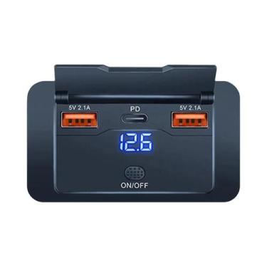 Imagem de Carregador Rápido Dual PD QC3.0 Tipo C USB De 96W Com 4 Portas Para Ca