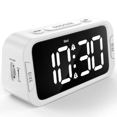 Imagem de Despertador Odokee Digital Dual Alarm com carregador USB branco