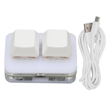 Imagem de Teclado de programação macro, mini teclado USB de 2 teclas suporta hot swappable profissional para telefone, para Windows, para (branco)