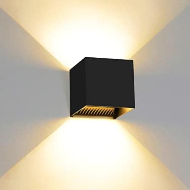 Imagem de Kawell Arandela de parede LED moderna de 12 W, ângulo de feixe ajustável, à prova d'água, IP65, luz de parede de alumínio para uso interno e externo para banheiro, sala de estar, quarto, corredor