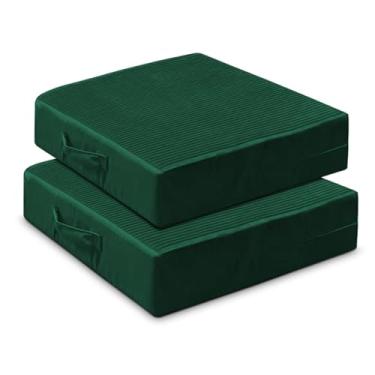 Imagem de Almofadas de chão grandes para adultos, almofadas grossas de meditação para ioga sentada, conjunto de 2 almofadas de assento de espuma, 56 x 55 x 12 cm, para móveis, almofada de chão com capa