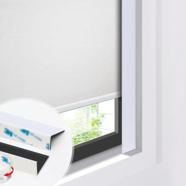 Imagem de Toperblinds Bloqueadores de luz autoadesivos para persianas internas, faixas laterais blackout conectáveis para quarto, cabe até 198 cm de altura (branco, 40 cm, 10 peças)