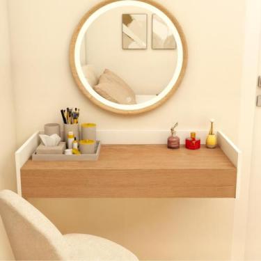 Imagem de Escrivaninha Flutuante Mesa Suspensa Madeira Clara 90x36cm - Demoveis,