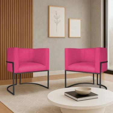 Imagem de Kit 2 Poltronas Dália Luxo Moderna Estofada Design Sofisticado com Bas