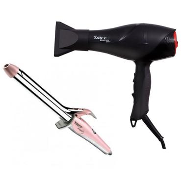 Imagem de Taiff Secador Black Ion 2000W 110V e Modelador Fox 3 Rose 1 25mm Bivolt
