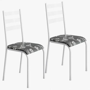 Imagem de Kit 2 Cadeiras 541 Sala Jantar Cozinha Pés Aço Tubular - Loja DoceLar,