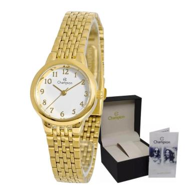 Imagem de Relógio Champion Dourado Padrão Analógico Original com Numer-Feminino
