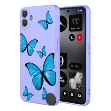 Imagem de KOARWVC Capa de telefone para Nothing CMF Phone 1, linda estampa de borboleta protetora macia TPU capa de telefone para celular Nada CMF 1 borboleta roxa