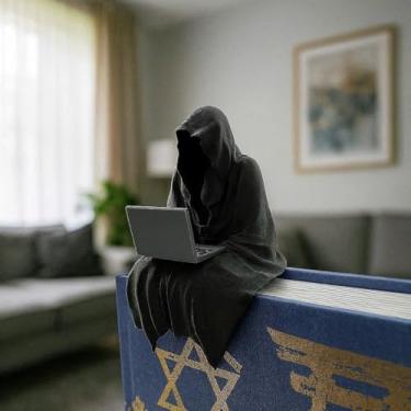 Imagem de Miniestatueta Grim Reaper – Presente engraçado para decoração de computador de Halloween para jogadores, programadores ou colegas de trabalho – Estátua de mesa gótica – Humor negro impresso em 3D