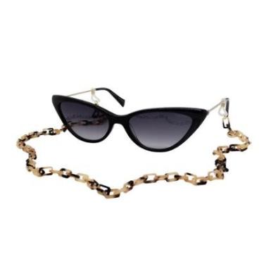 Imagem de Óculos Solar Hickmann Magnolia 2 Hi90038 A01 Brilho Lente Cinza Degradê-Feminino