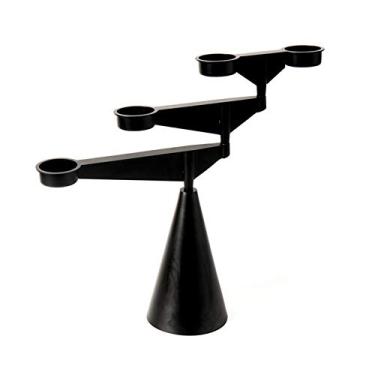 Imagem de Castiçal preto castiçal – castiçais de ferro, 35 cm de altura, um suporte de vela que pode exibir 4 velas ao mesmo tempo suporte de vela