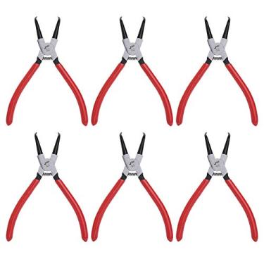 Imagem de Jetech Conjunto de 6 alicates de anel de pressão para serviço pesado, anel de retenção interno/externo de 18 cm, alicate de mola de precisão para mangueiras de retenção e remoção de anel, juntas