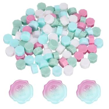 Imagem de PATIKIL Contas de lacre de cera, kit de 4 peças de contas hexagonais para carimbo de selo de cera para convite de casamento envelope de carta de artesanato faça você mesmo cartão embrulho de presente