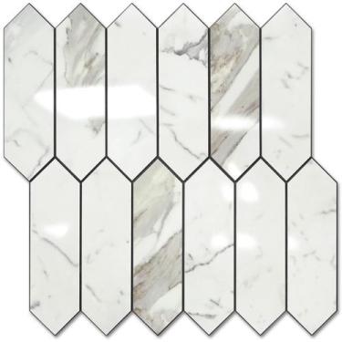 Imagem de Azulejo Backsplash Vamos Tile Branco Carrara brilhante 32,5 x 32,5 cm