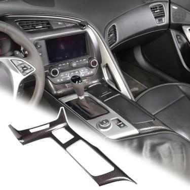 Imagem de Aotumcer Pacote com 1 adesivo de acabamento de capa de painel de caixa de câmbio de marchas, compatível com painel de câmbio Chevy Corvette C7, acessórios interiores de carro Bling (C)