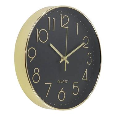 Imagem de 10X Relógio De Parede 30Cm Para Cozinha, Sala - Dourado E P