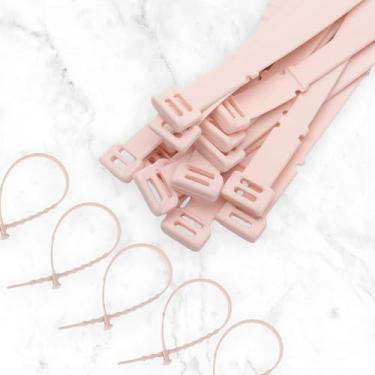 Imagem de Generic 1 conjunto de abraçadeiras de cabo pacote combo de 3 tamanhos silicone rosa claro 11 cm 5,91 polegadas 7,09 polegadas