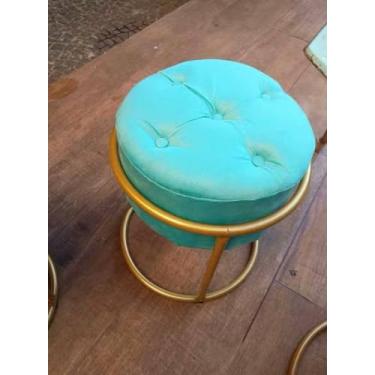 Imagem de Kit 2 Puff Redondo Base de Ferro Moderno Tifany