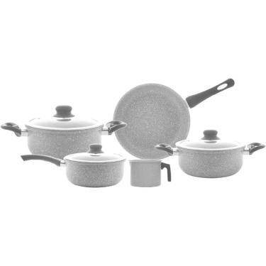 Imagem de Jogo Panelas 5 Peças Fogão Indução Antiaderente Cerâmico