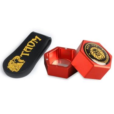 Imagem de YEUEK Suporte de giz magnético hexagonal TAOM, suporte de giz portátil para taco de sinuca para giz de predador, suporte de giz silencioso para bilhar de bilhar, estojo de giz para tacos de sinuca
