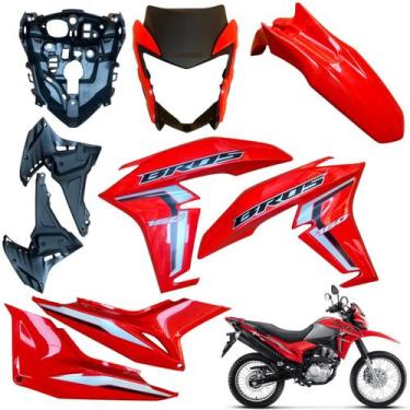 Imagem de Carenagem Nxr Bros 160 Modelo 2022 2024 Asa do Tanque Tampa lateral Fr