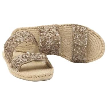 Imagem de Espadrille Rasteira com 2 tiras de paetês bordados à mão (35)