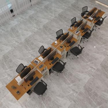 Imagem de Estação De Trabalho 10 Lugares Tech Office 10 Mesas 8 Armári - Off White E Cedro Off White E Cedro