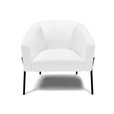 Imagem de Cadeira Sala De Jantar Pé De Ferro Preto Stella Sintético D03 - D'rossi Cor Branco