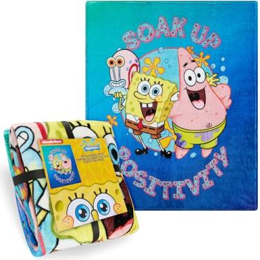 Imagem de SpongeBob Squarepants Cobertor Dragon Ball Z para meninos, 129,5 x 149,9 cm, cobertor de lã de anime Goku, mantas para sofá, cama, sofá, itens essenciais de quarto, presentes para meninos