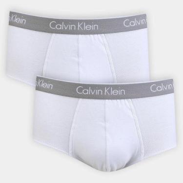 Imagem de Kit Cueca Slip Calvin Klein Básica, Branco, P