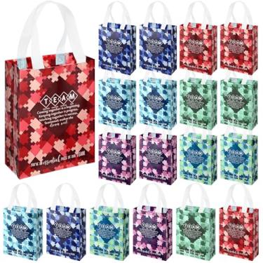 Imagem de Sweetude 36 peças de sacos de presente não tecidos de agradecimento da equipe com alça a granel 25,4 cm x 20,3 cm x 10,16 cm sacolas de Natal multifuncionais reutilizáveis para familiares funcionários