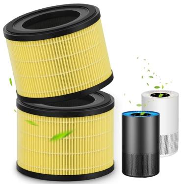 Imagem de Pacote com 2 filtros de substituição AP-S0610L HEPA compatíveis com purificador MOOKA AP-S0610L, filtro hepa verdadeiro 3 em 1 H13 e carvão ativado de alta eficiência para fumaça, odor, pelos, etc