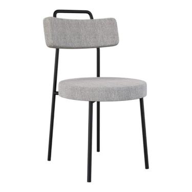 Imagem de Cadeira Sala De Jantar Kobe Estofada Com Encosto Linho Cinza - Abmaza