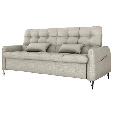 Imagem de Sofa Cama 2 Lugares 200cm Pillar Linho Vancouver E483 Milani Store Bege
