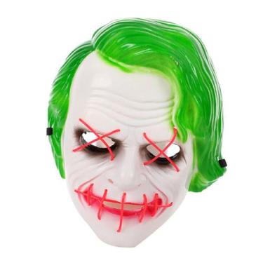 Imagem de Máscara de palhaço com cabelo verde, rosto inteiro, PP, festa à fantas