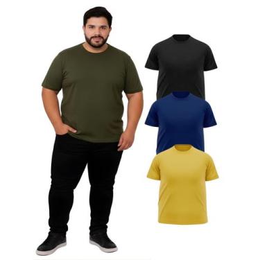 Imagem de Kit Com 3 Camisetas Plus Size 100% Poliéster Premium Colors Cor:Colori