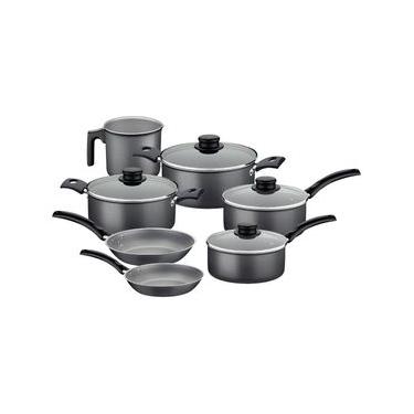 Imagem de Jogo de Panelas Tramontina Turim 7 Peças em Alumínio Antiaderente Starflon Max Cinza