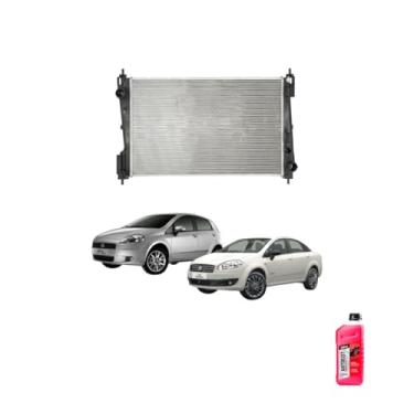 Imagem de Kit Radiador Punto 1.6/1.8 08/ (Mecânica) + Aditivo Radiador DNK Rosa Concentrado