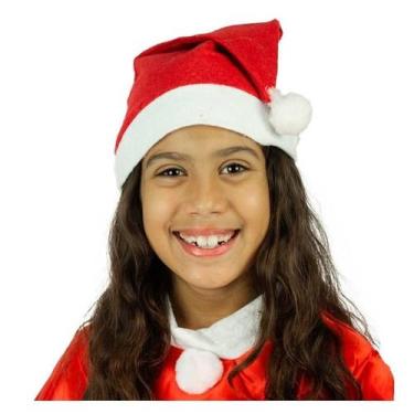 Imagem de Gorro Papai Noel Infantil em Feltro 30cm - Fantasias Carol AZ
